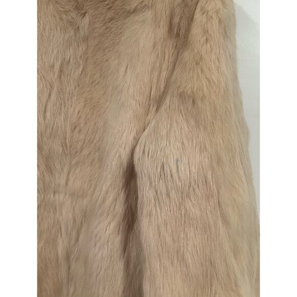 Vintage Women’s Rabbit Fur Short Beige Jacket Small - Picture 8 of 12